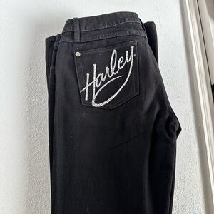 Harley Davidson black boot cut jeans with crystal branding detail size 10